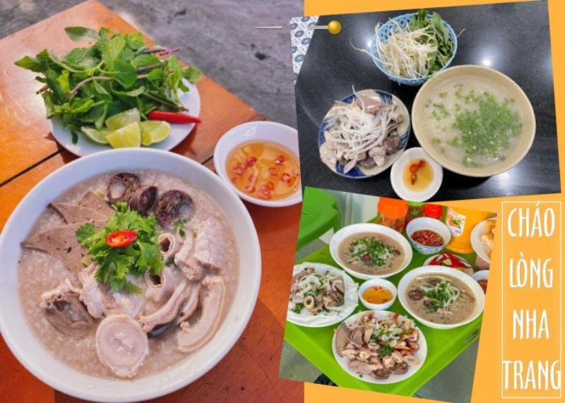 Đĩa bánh hỏi lòng heo Quy Nhơn đầy đặn, kèm cháo huyết và mắm gừng, món ăn no bụng đặc trưng của Quy Nhơn